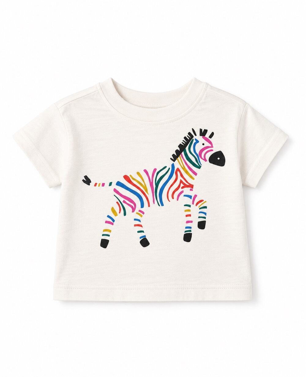 Hanna Andersson Organic Cotton white zebra Baby Tee 0-3M